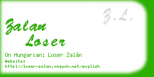 zalan loser business card